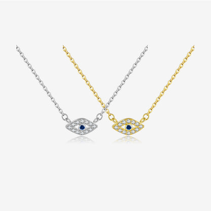 Evil Eye Necklace – Sterling Silver & Blue CZ