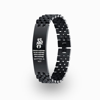 To My Son, Quitting is Not Acceptable Spartan Bracelet