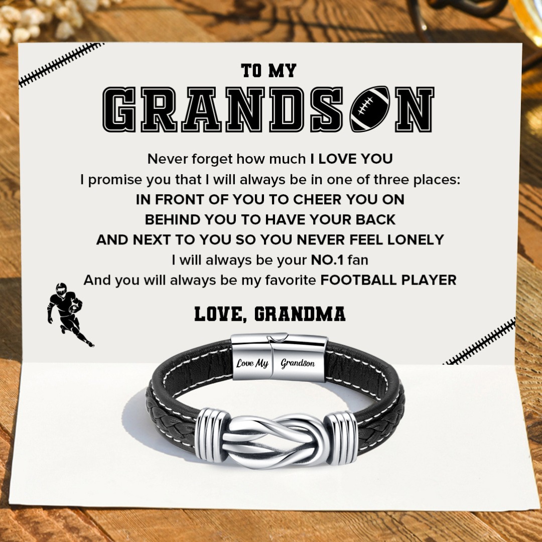 To My Grandson, My Favorite Football Player Linked Bracelet