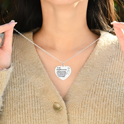 You Are My Daughter-in-Heart Engraved Heart Necklace