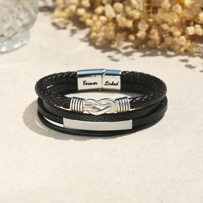 Lederarmband mit Magnetverschluss „Mutter und Sohn für immer verbunden“