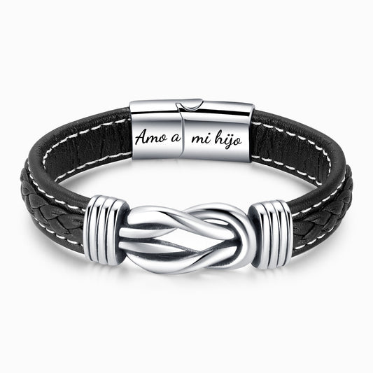 Pulsera de cuero trenzado "Madre e hijo unidos para siempre”