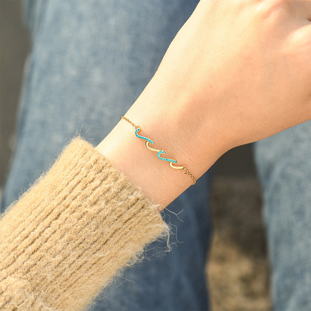 To My Best Friend, I'd Be So Lost Without You Triple Wave Bracelet