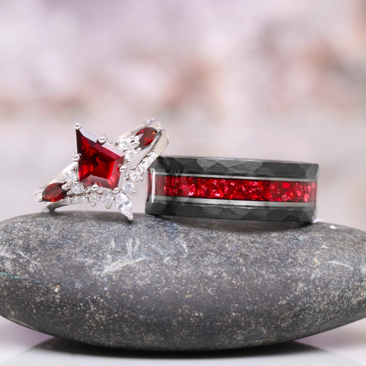 Skye Kite™  Natural Red Garnet Couples Ring