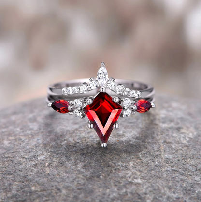 Skye Kite™  Natural Red Garnet Couples Ring