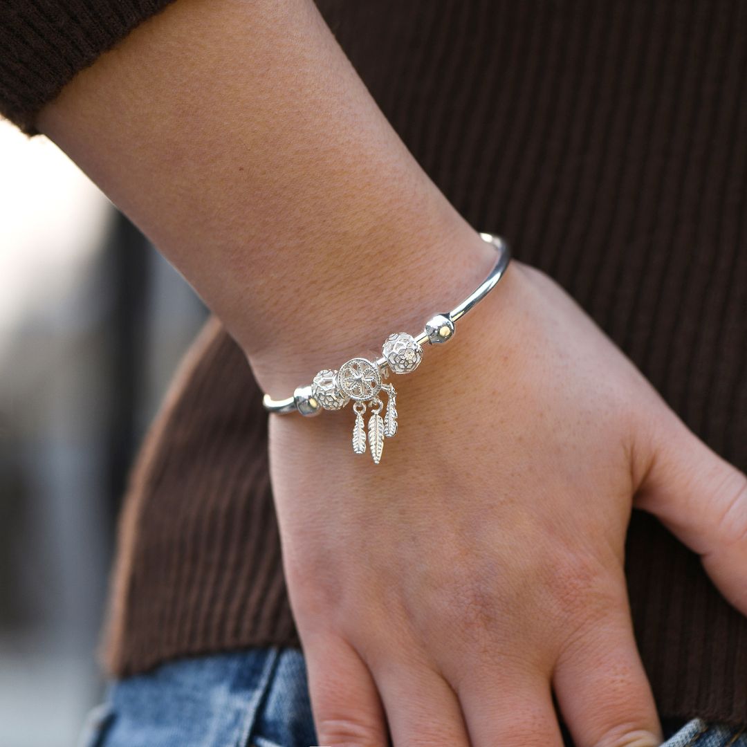 To My Granddaughter, I Love You Dreamcatcher Bangle