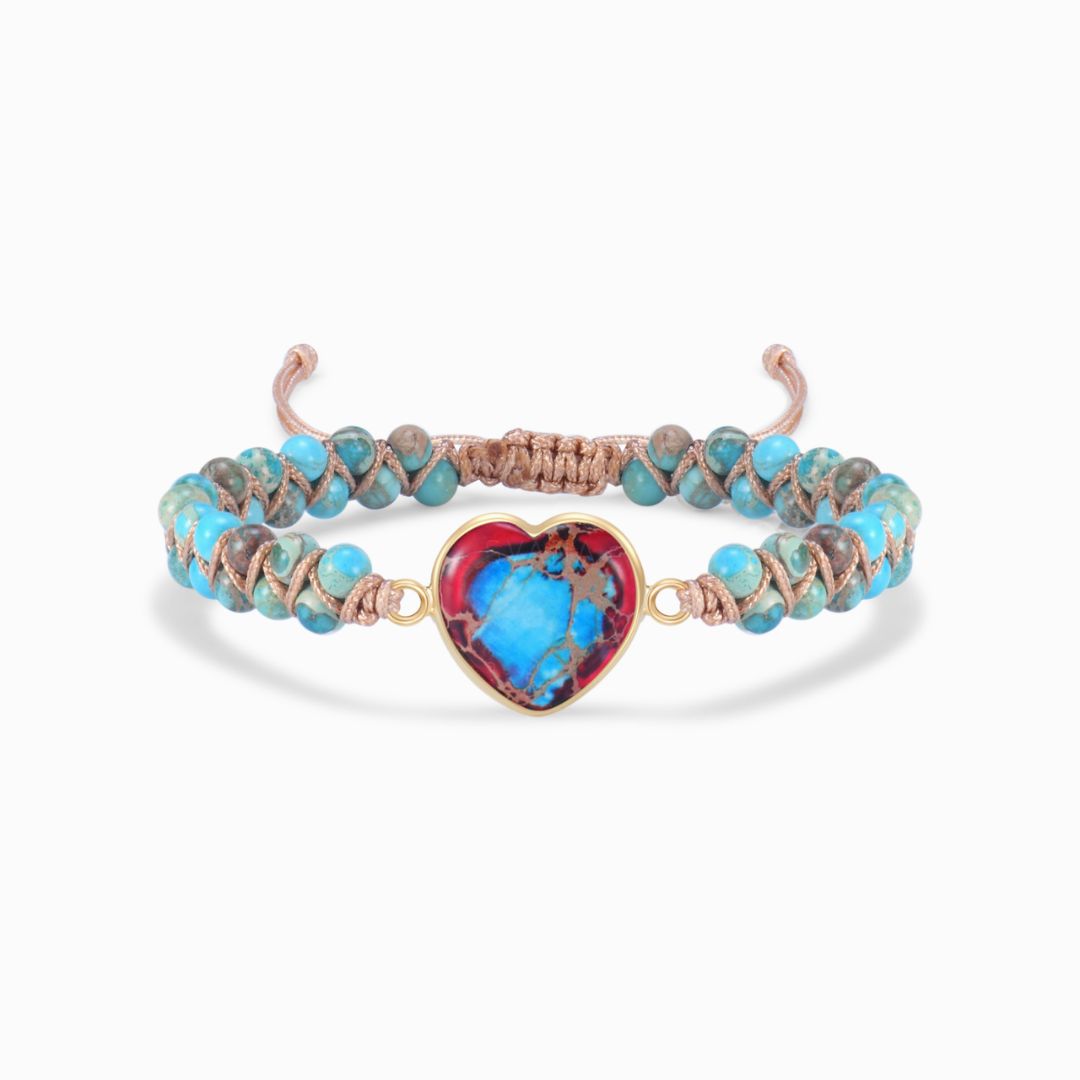 To My Granddaughter, I Love You Till My Last Breath Jasper Heart Bracelet