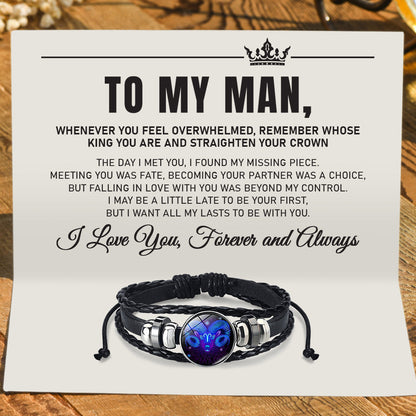 To My Man, Love You Forever Zodiac Bracelet