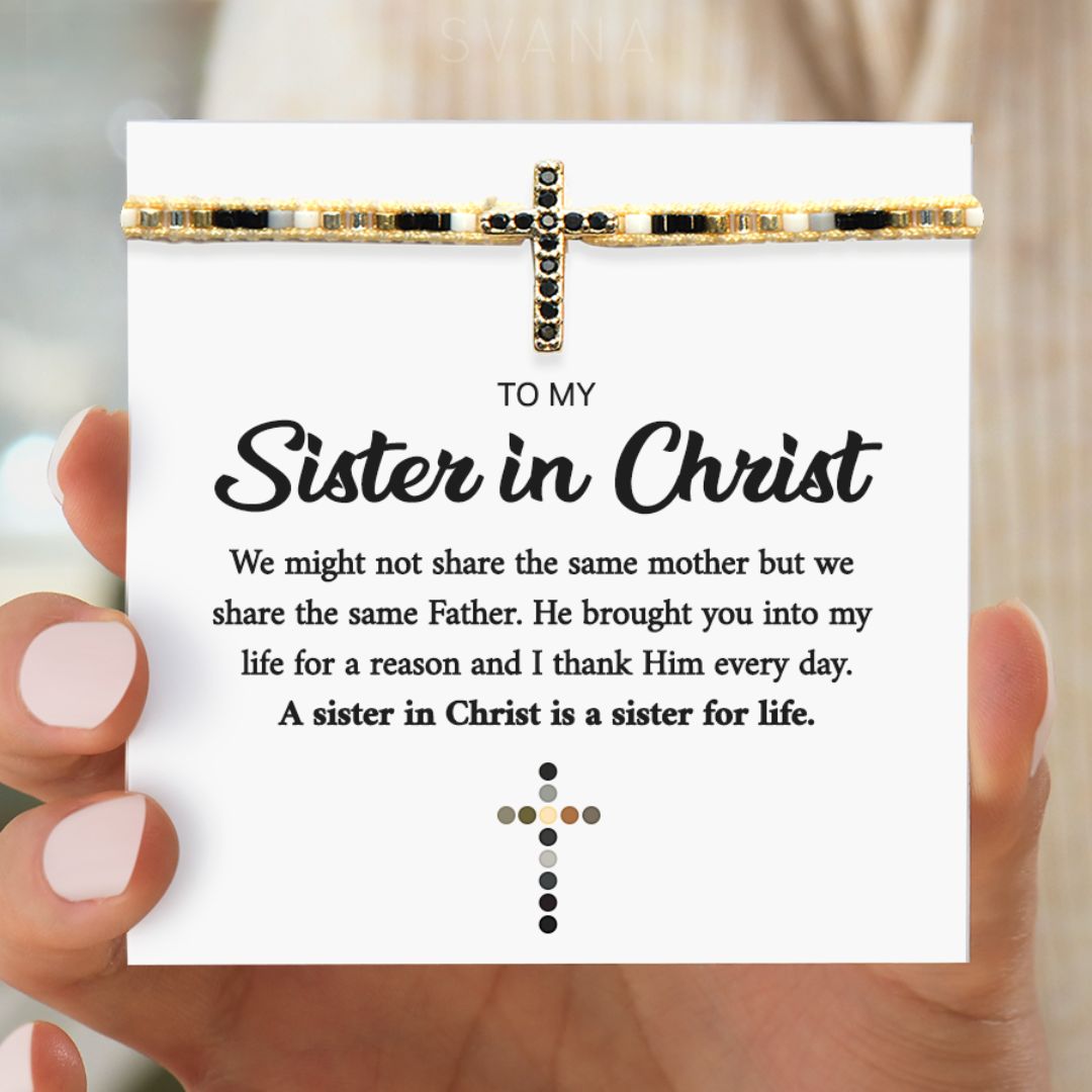 To My Sister in Christ Cross Bracelet