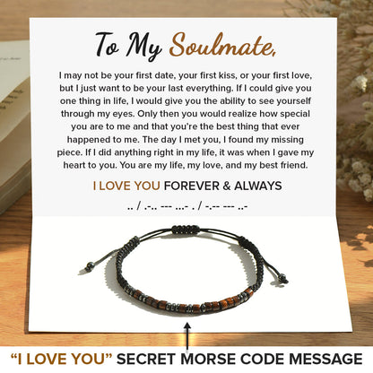 To My Soulmate, I Love You Forever & Always Morse Bracelet