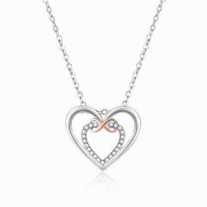 To My Granddaughter, Feel My Love Two Hearts Infinity Necklace