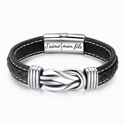 Armband aus geflochtenem Leder „Mutter und Sohn lieben dich“