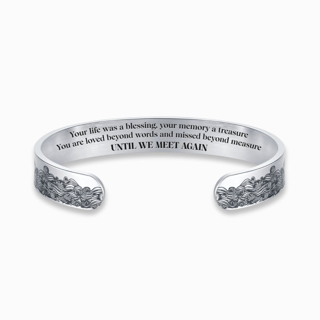 To My Dad in Heaven, Until We Meet Again Memorial Bracelet