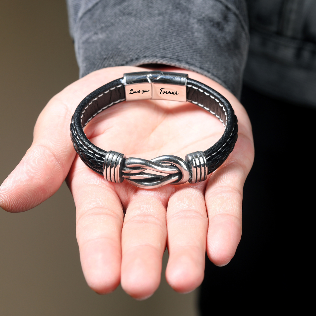 An meinen Enkel, denk immer daran, wessen Enkel du bist, Lederarmband