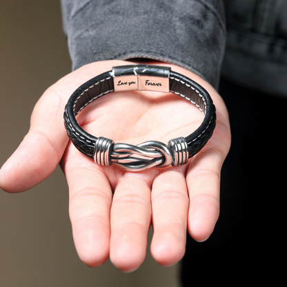 An meinen Enkel, denk immer daran, wessen Enkel du bist, Lederarmband