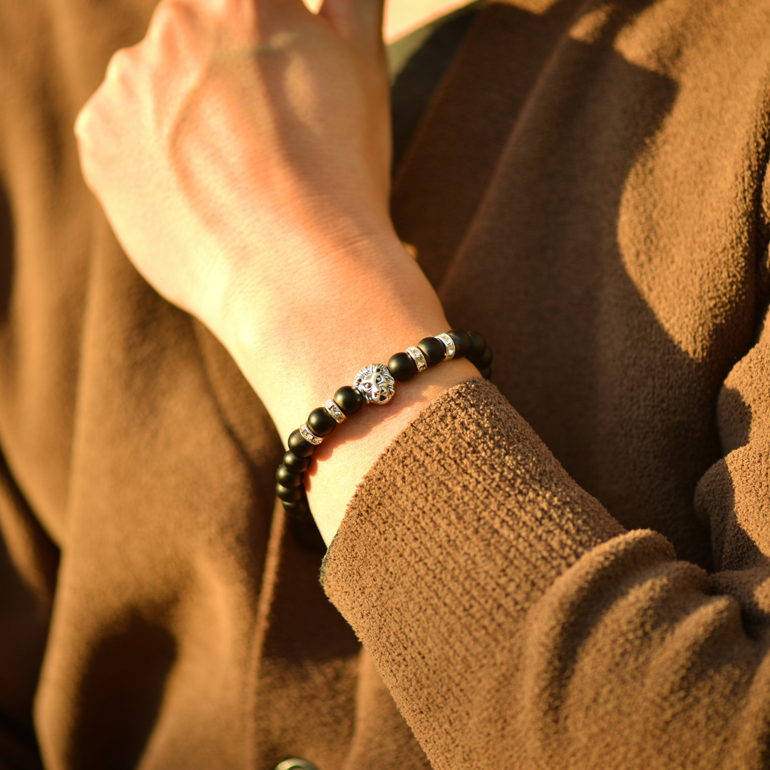 To My Grandson, I Will Always Have Your Back Beaded Lion Bracelet