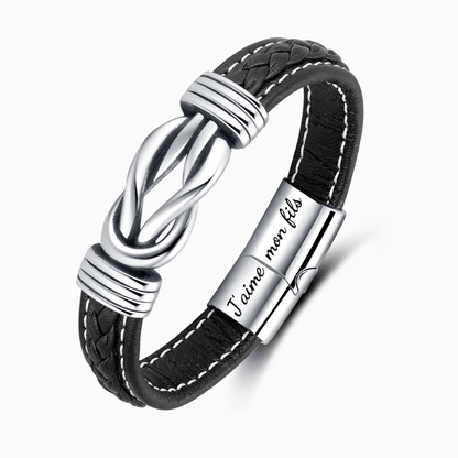 Armband aus geflochtenem Leder „Mutter und Sohn lieben dich“