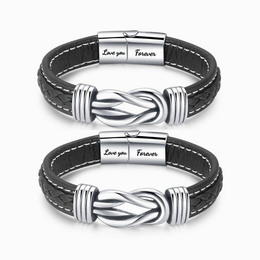 To My Man, I Love You Forever and Always Linked Couple Bracelet