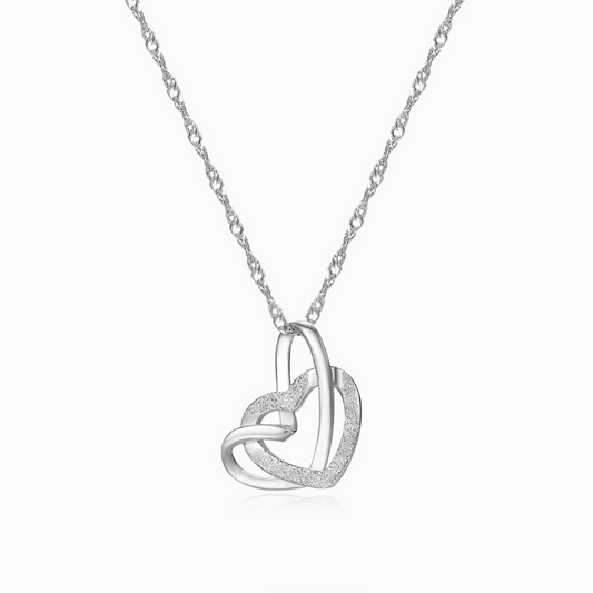 To My Bestie, Sisters By Heart Interlocking Heart Necklace