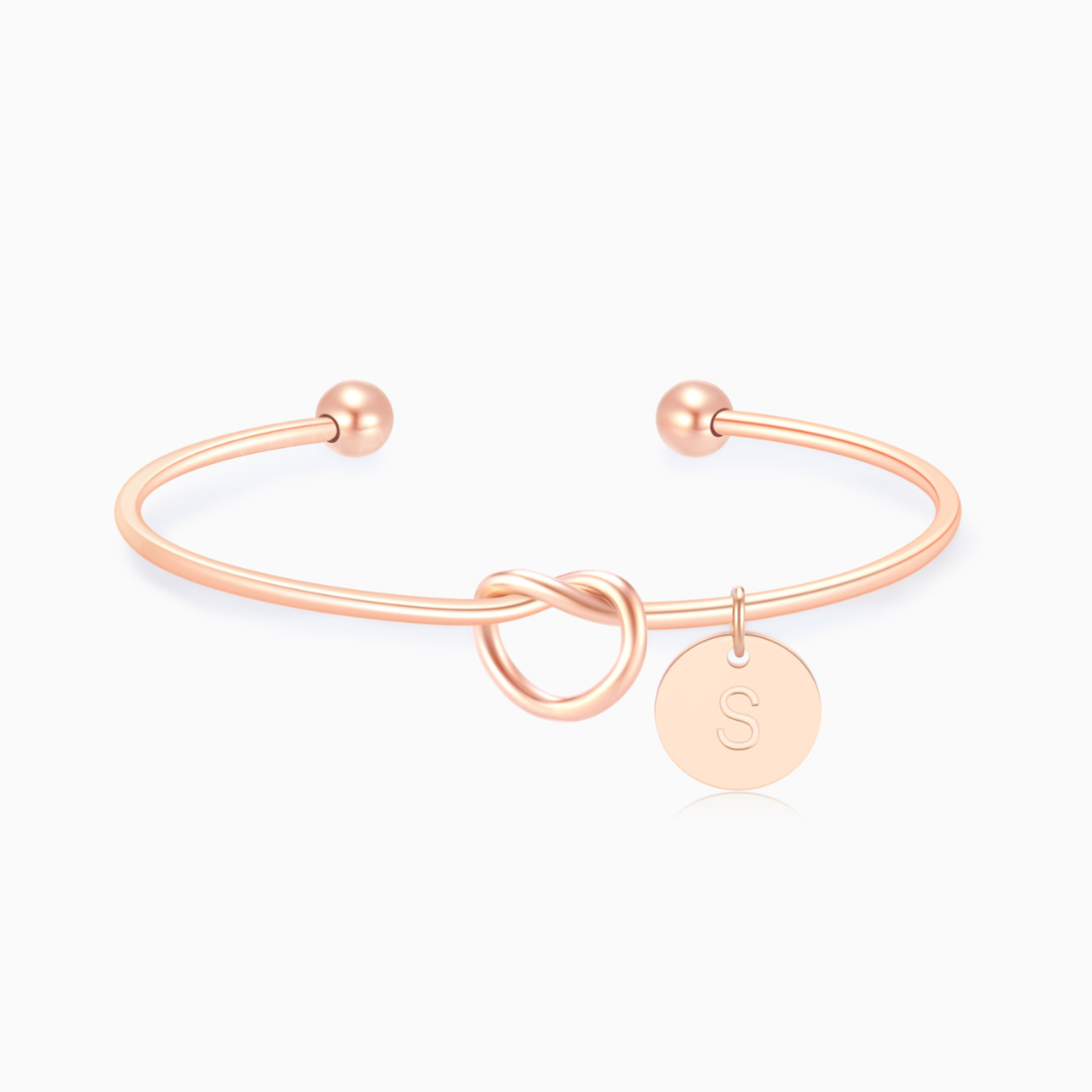 Para mi hija, siempre en mi corazón pulsera personalizada con inicial en nudo