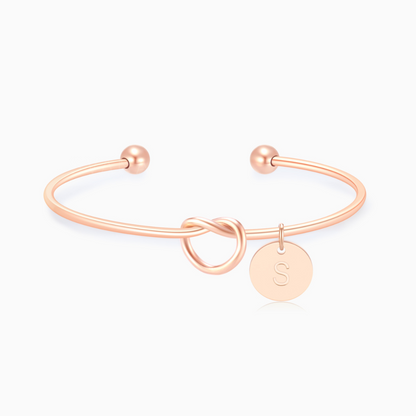 Para mi hija, siempre en mi corazón pulsera personalizada con inicial en nudo