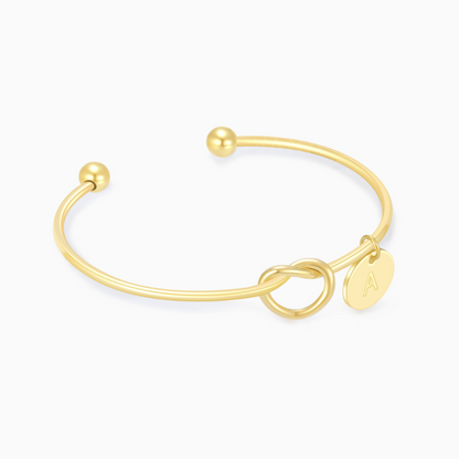 Para mi hija, siempre en mi corazón pulsera personalizada con inicial en nudo