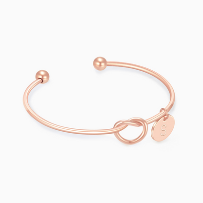 Para mi hija, siempre en mi corazón pulsera personalizada con inicial en nudo