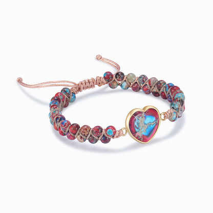 To My Granddaughter-In-Law, I Will Forever Love You Jasper Heart Bracelet