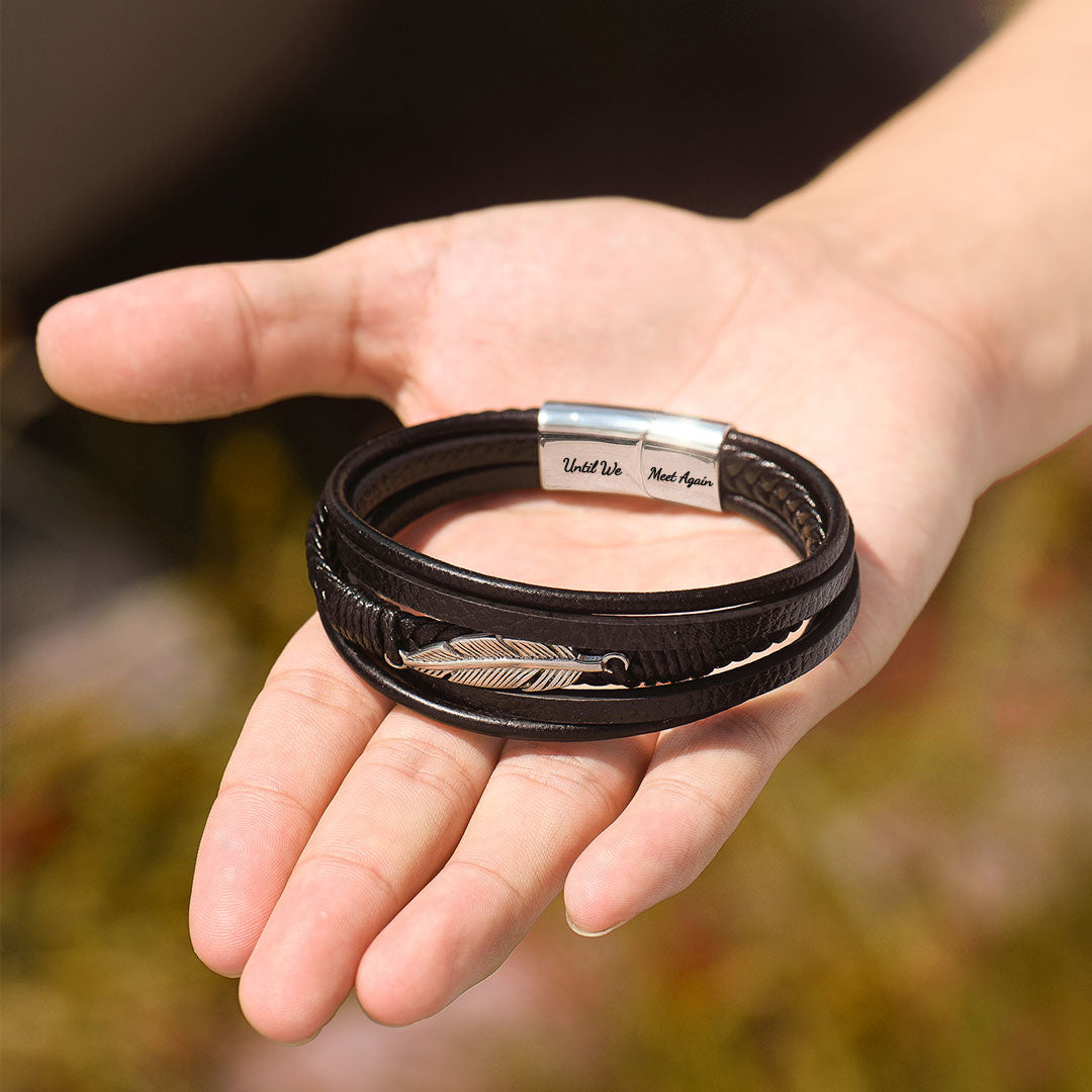 Until We Meet Again Memorial Feather Bracelet