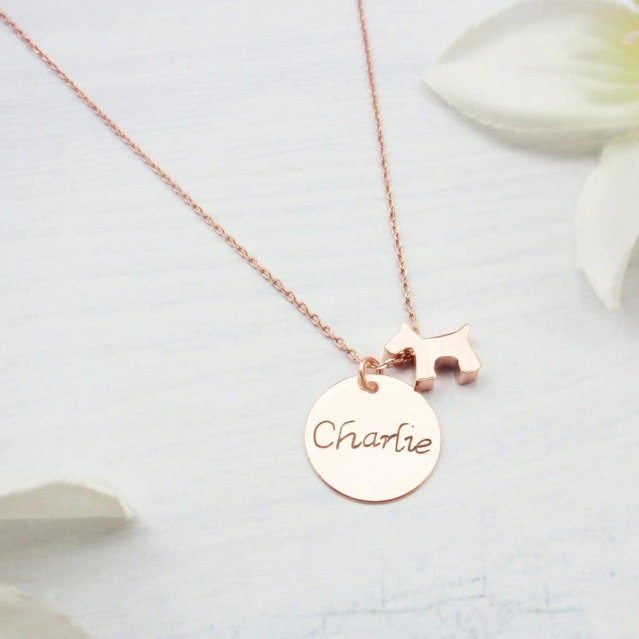 Personalized name dog necklace Fur baby necklace