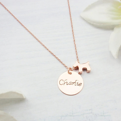 Personalized name dog necklace Fur baby necklace