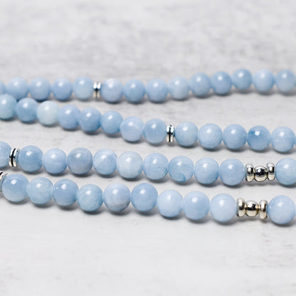 108 Mala Beads Aquamarine Healing Bracelet