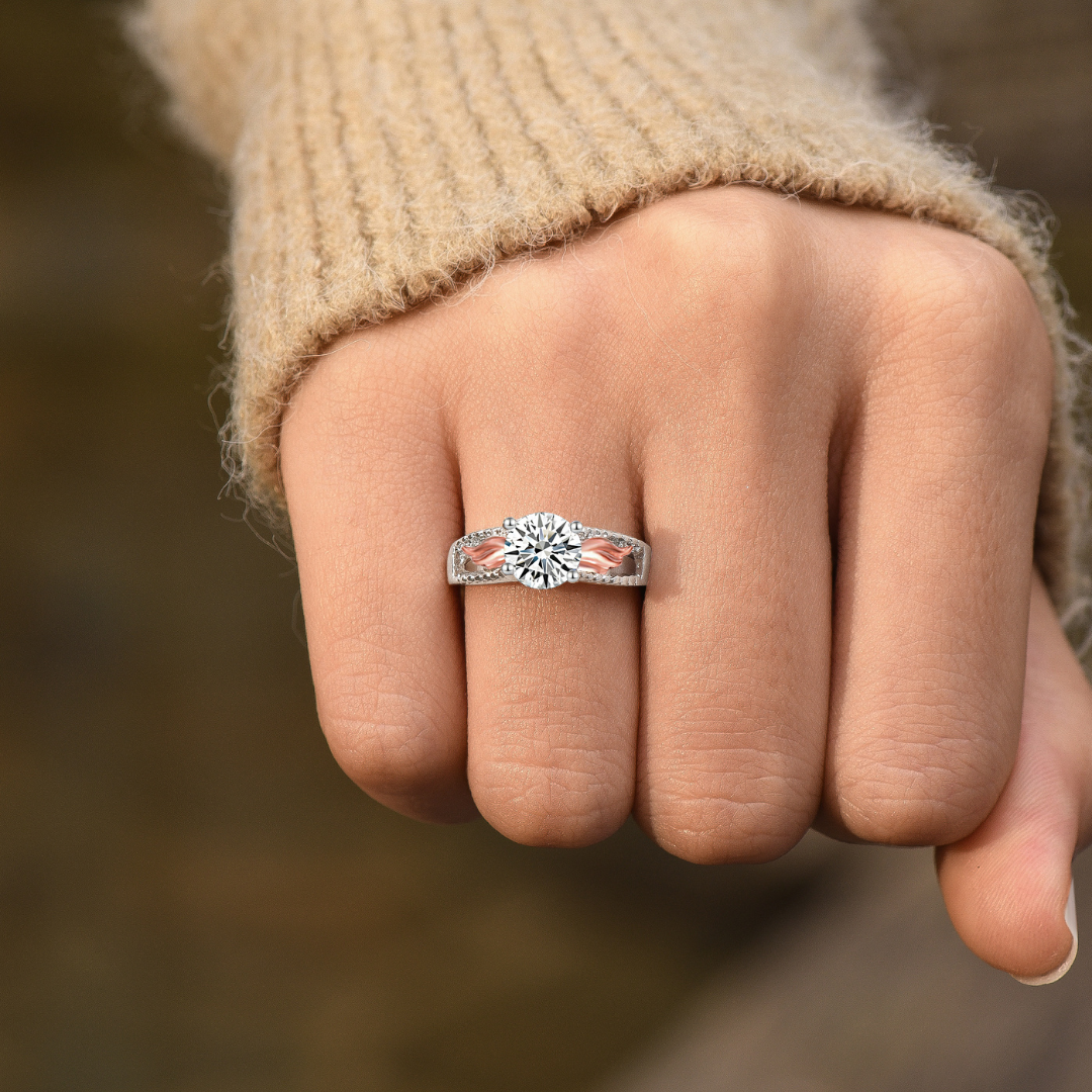 An Angel For My Friend Personalized Circle Wings Ring