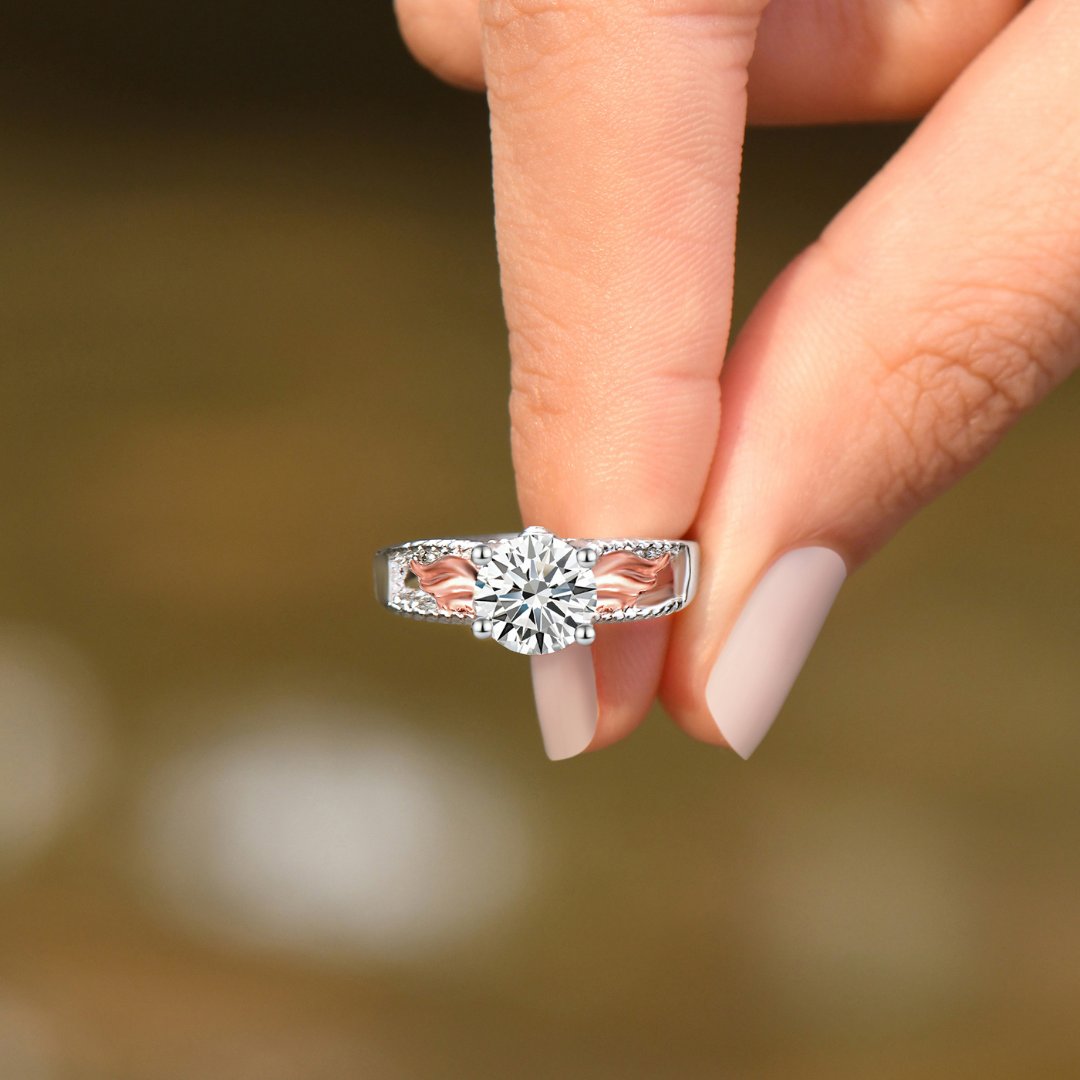 An Angel For My Friend Personalized Circle Wings Ring