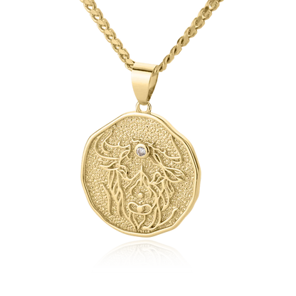 Collar con colgante de moneda con signo astrológico: regalo de San Valentín o cumpleaños para ella 