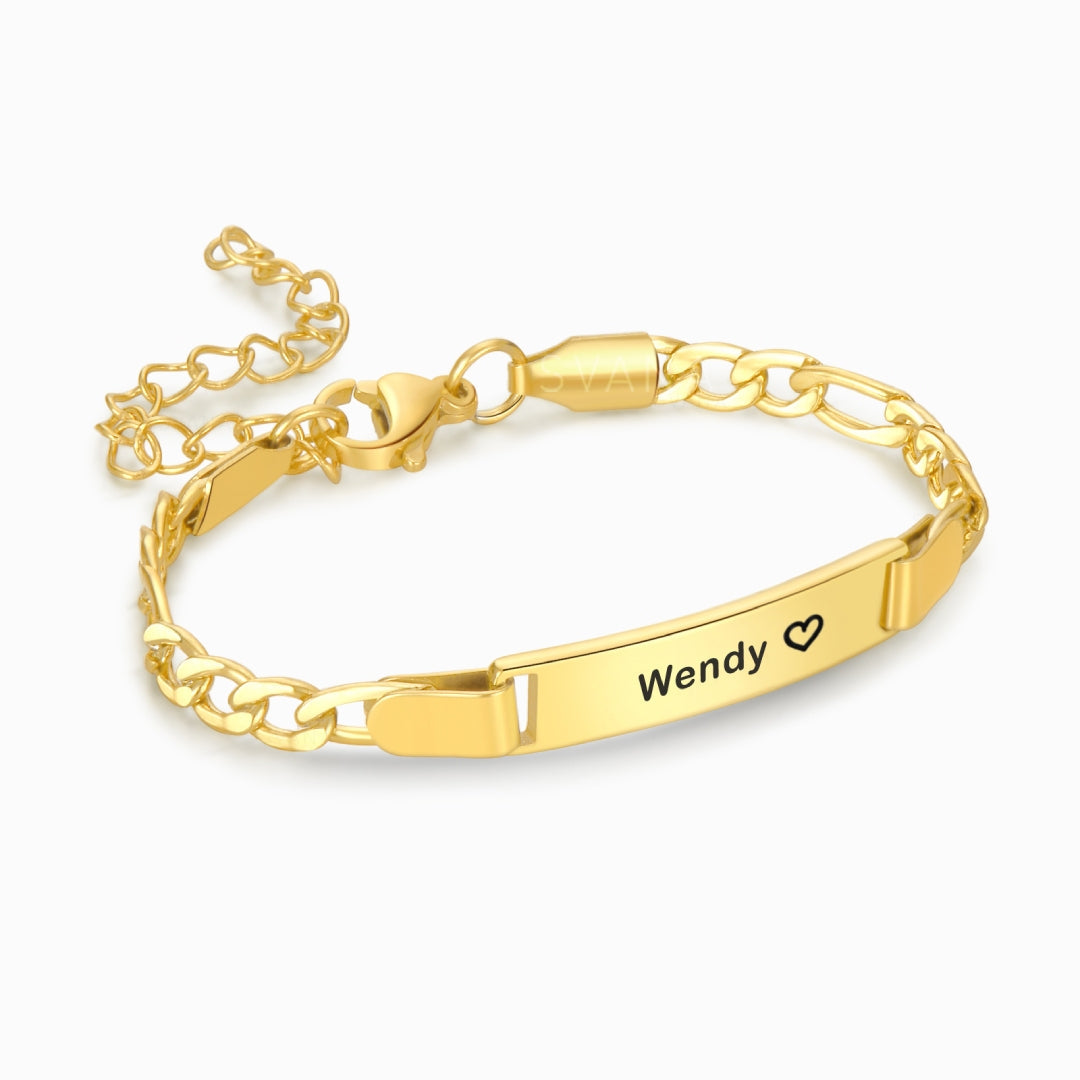 Para mi hija, siempre estaré contigo pulsera personalizada con nombre de bebé