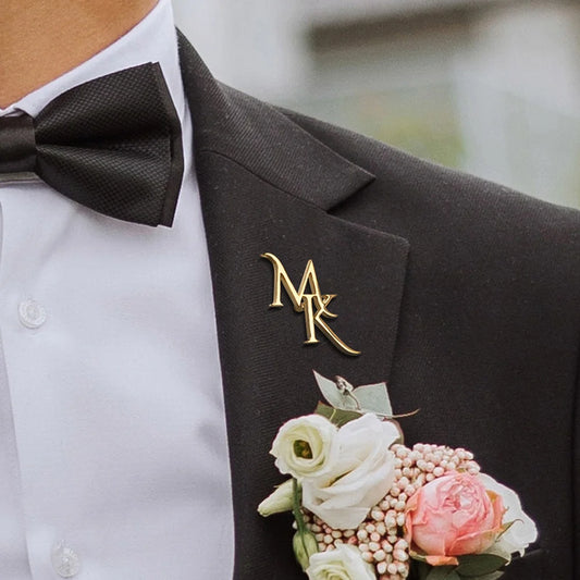 Personalized Brooch Wedding Anniversary Gift for Groom Best Man