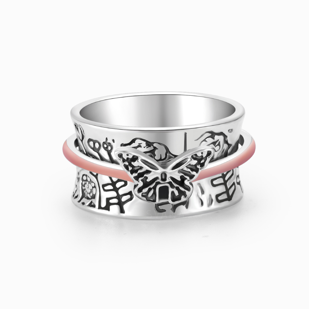 Personalisierter Schmetterlings-Gedenk-Fidget-Ring