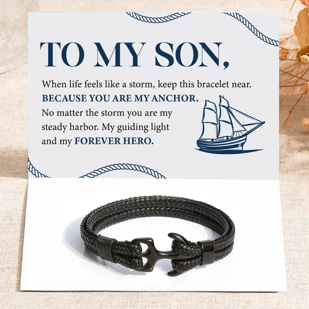 To My Son, "You Are My Anchor” Bracelet