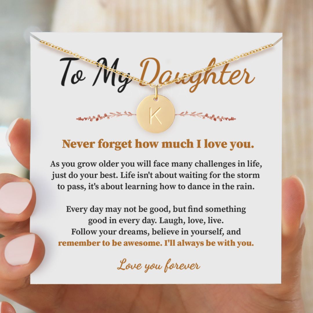 To My Daughter, Love You Forever Personalized Disc Necklace