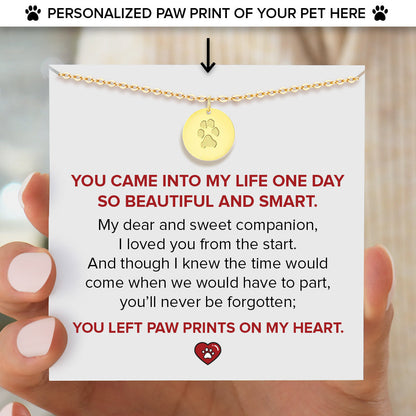 Paw Prints on My Heart Personalized Necklace