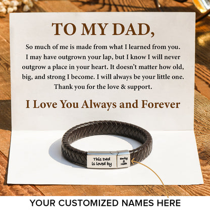 A mi papá, te amo siempre pulsera personalizada