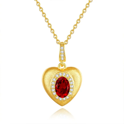 S925 Heart Shaped Gemstone Necklace