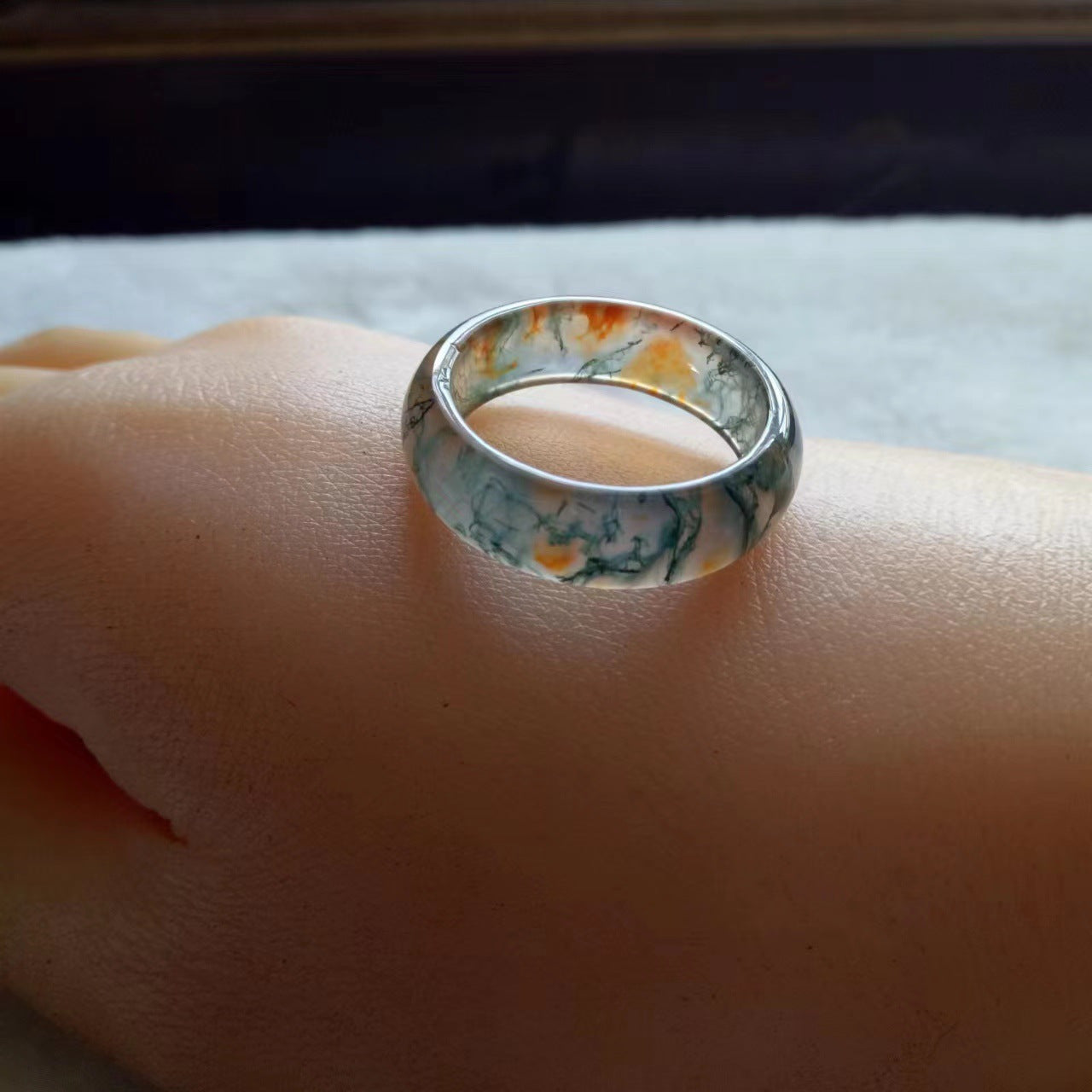 Natural Moss Agate Ring