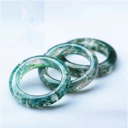 Natural Moss Agate Ring