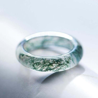 Natural Moss Agate Ring