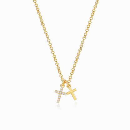 To My Daughter, Pray Through It Double Cross Necklace