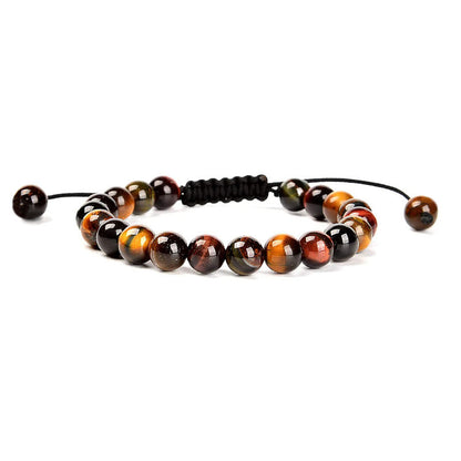 Natural Healing Power Gemstone Crystal Beads Unisex Adjustable Macrame Bracelet