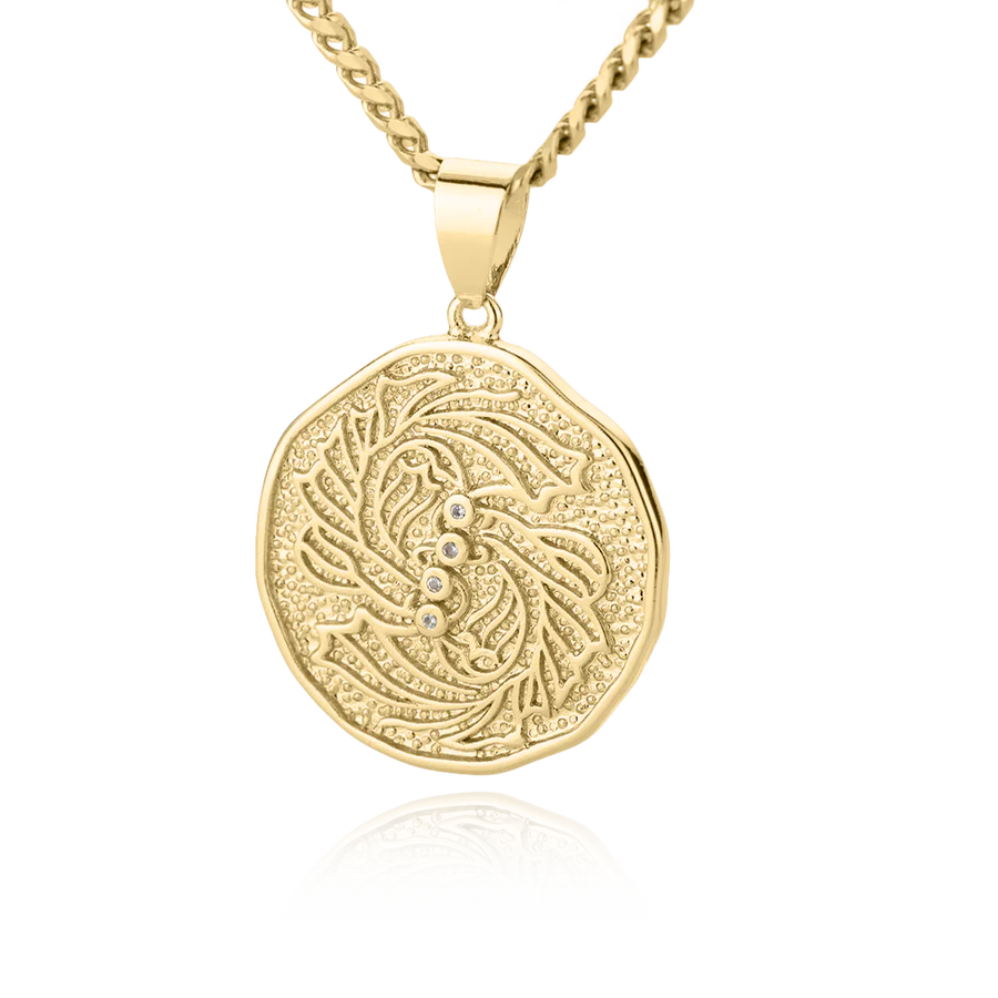 Collar con colgante de moneda con signo astrológico: regalo de San Valentín o cumpleaños para ella 