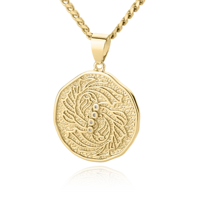 Collar con colgante de moneda con signo astrológico: regalo de San Valentín o cumpleaños para ella 